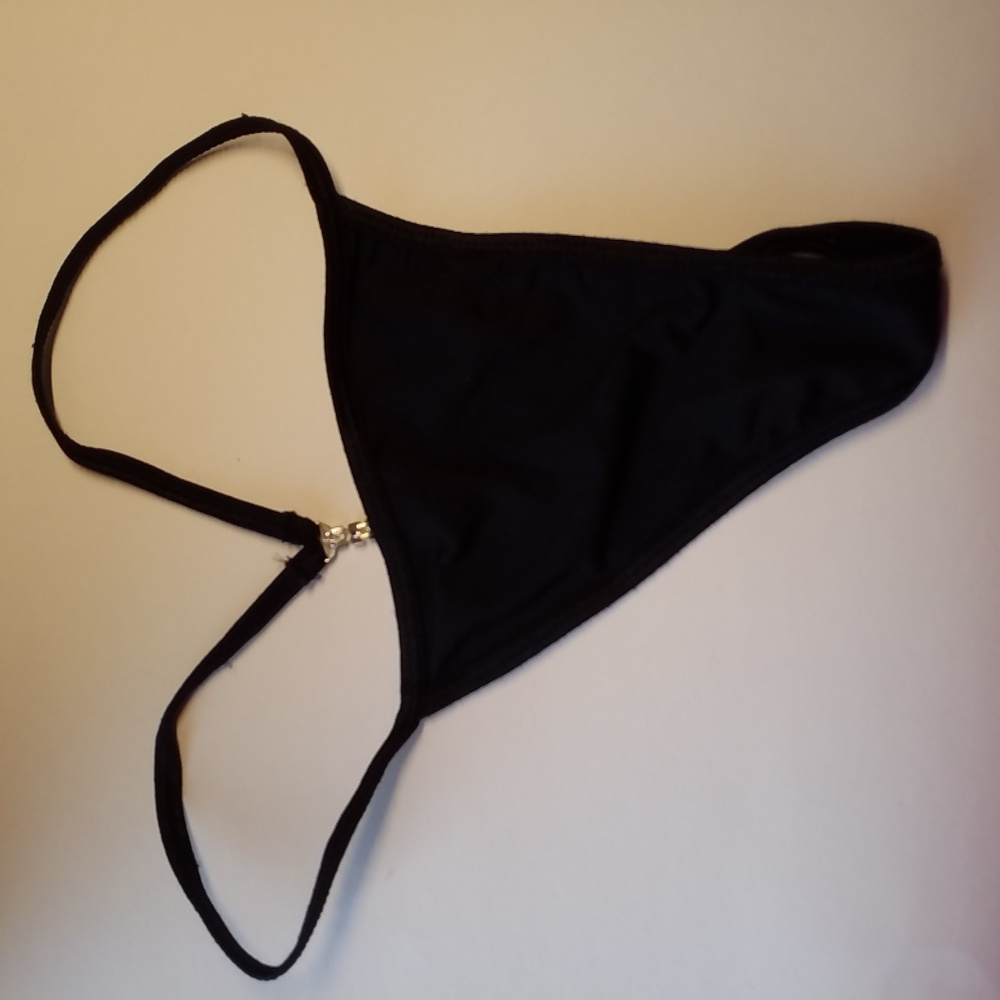 VICTORIA'S SECRET XS/S Panty G-string THONG RHINESTONE Back Black